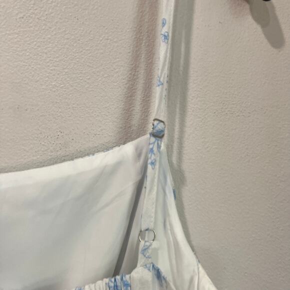 Cupshe x Kelsey Anderson Blue White Floral Midi Dress Sundress SZ Small - Picture 7 of 14